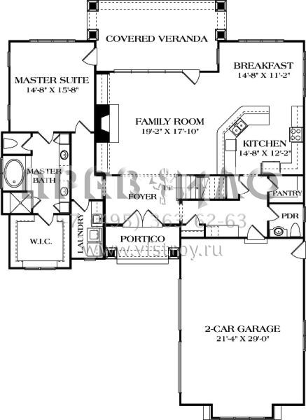 Проект двухэтажного дома с гаражом на две машины в американском стиле S5-232 (3323-00607)