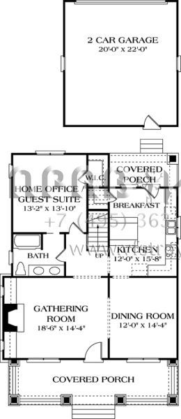 Проект двухэтажного дома с гаражом на две машины в американском стиле S5-187 (3323-00065)