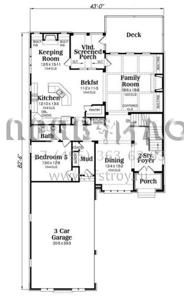Проект двухэтажного дома с гаражом на три и более машин в современном стиле S5-373 (009-00202)