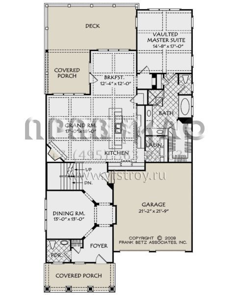 Проект двухэтажного дома с гаражом на две машины в американском стиле S5-258 (8594-00216)