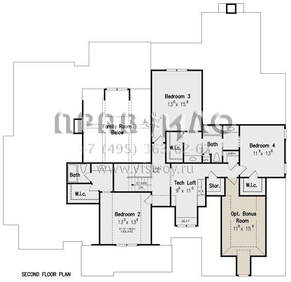 Проект двухэтажного дома с гаражом на три и более машин в английском стиле S5-382 (8594-00148)