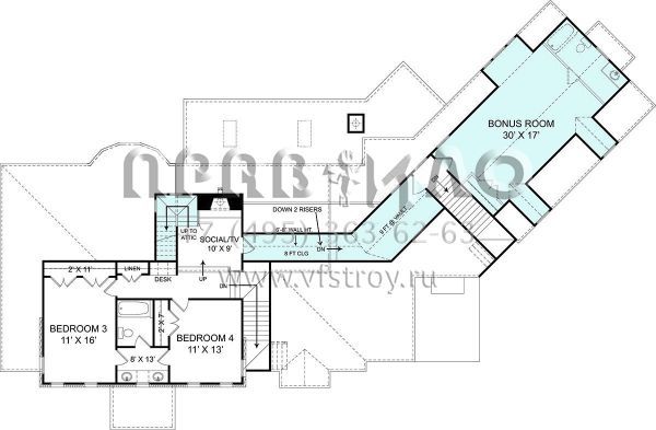 Проект двухэтажного дома с гаражом на три и более машин в современном стиле S5-283 (4195-00028)