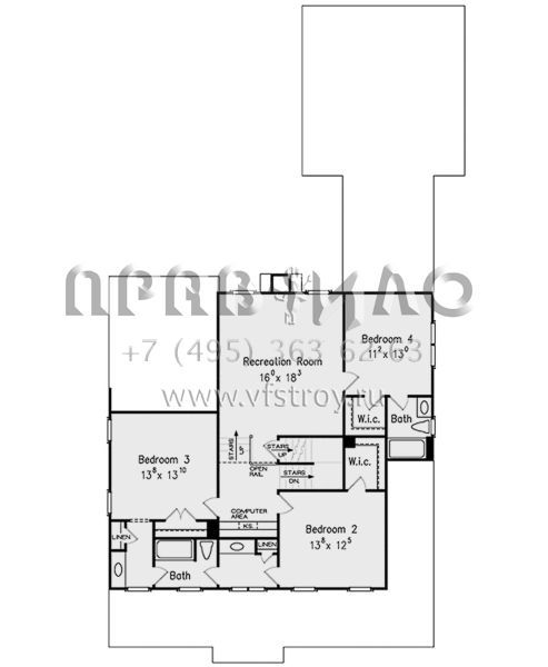 Проект двухэтажного дома с гаражом на две машины в стиле Ранчо S5-276 (8594-00300)
