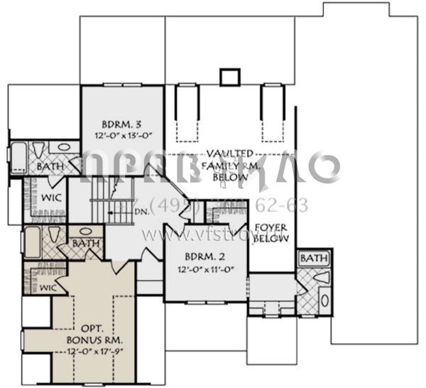 Проект двухэтажного дома с гаражом на две машины в стиле Ранчо S5-258 (8594-00082)