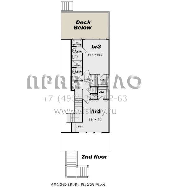 Проект двухэтажного дома с гаражом на две машины в прибрежном стиле S5-186 (940-00143)