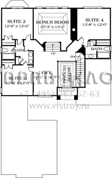 Проект двухэтажного дома с гаражом на две машины в стиле Ранчо S5-269 (3323-00184)