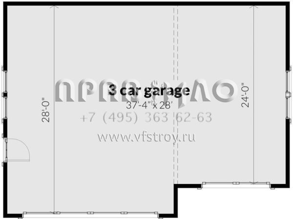 Проект двухэтажного дома с гаражом на три и более машин в американском стиле S5-253 (028-00122)