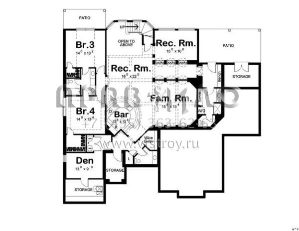 Проект двухэтажного дома с гаражом на три и более машин в современном стиле S5-446 (963-00103)