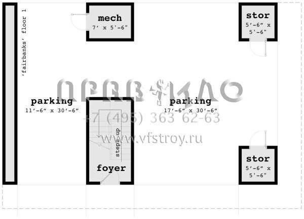 Проект дома хай-тек с навесом на три машины  S5-141 (028-00115)