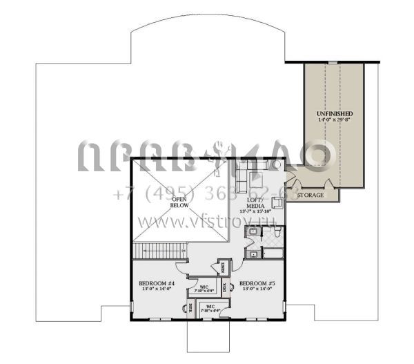 Проект двухэтажного дома с гаражом на три и более машин в стиле Ранчо S5-410 (6849-00156)