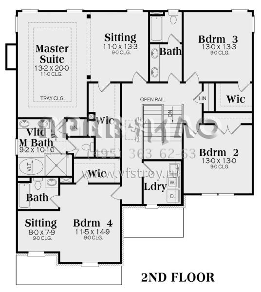 Проект двухэтажного дома с гаражом на две машины в английском стиле S5-307 (009-00285)
