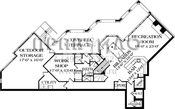 Проект двухэтажного дома с гаражом на три и более машин в американском стиле S5-759 (3323-00539)