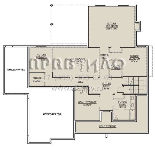 Проект одноэтажного дома с гаражом на три и более машин в американском стиле S5-211 (7306-00011)
