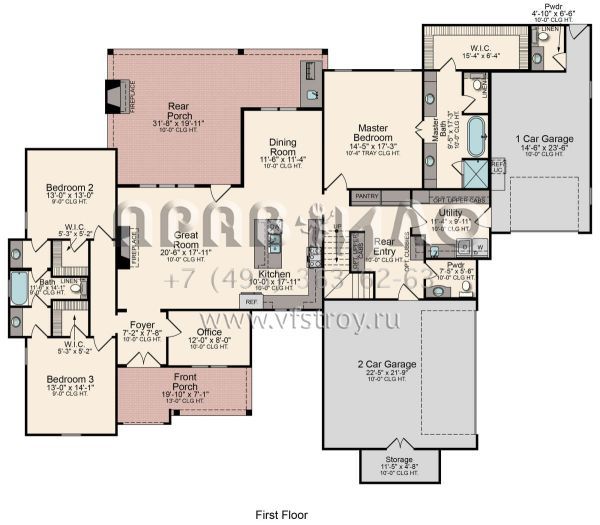Проект двухэтажного дома с гаражом на три и более машин в современном стиле S5-229 (5995-00005)