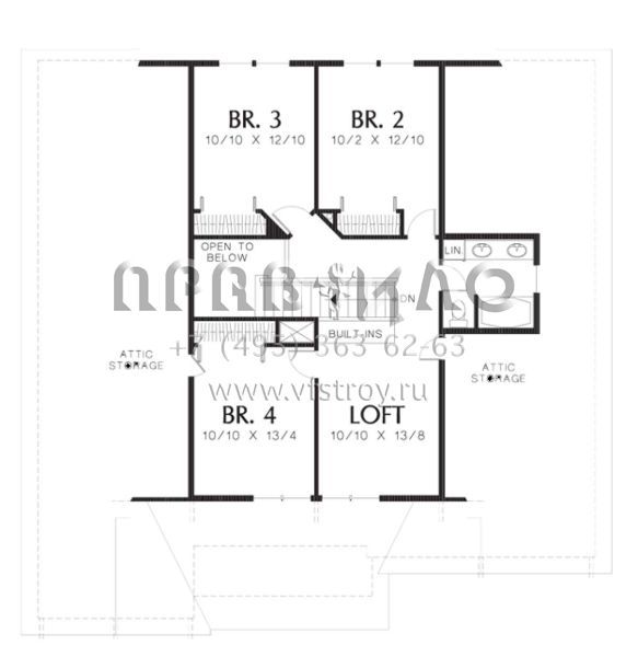 Проект двухэтажного дома с гаражом на две машины в американском стиле S5-247 (2559-00300)