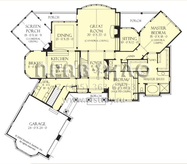 Проект одноэтажного дома с гаражом на две машины в стиле Шале S5-422 (2865-00405)