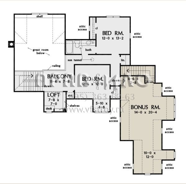 Проект двухэтажного дома с гаражом на три и более машин в американском стиле S5-286 (2865-00190)