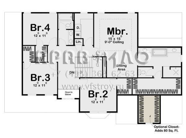Проект двухэтажного дома с гаражом на две машины в стиле Ранчо S5-253 (963-00255)