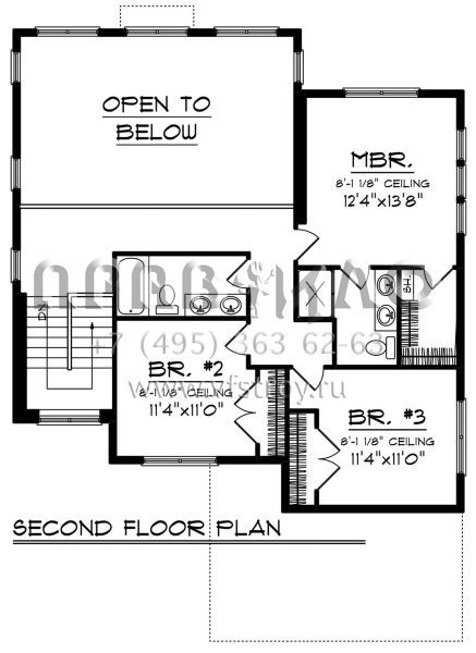 Проект двухэтажного дома с гаражом на две машины в американском стиле S5-171 (1020-00091)