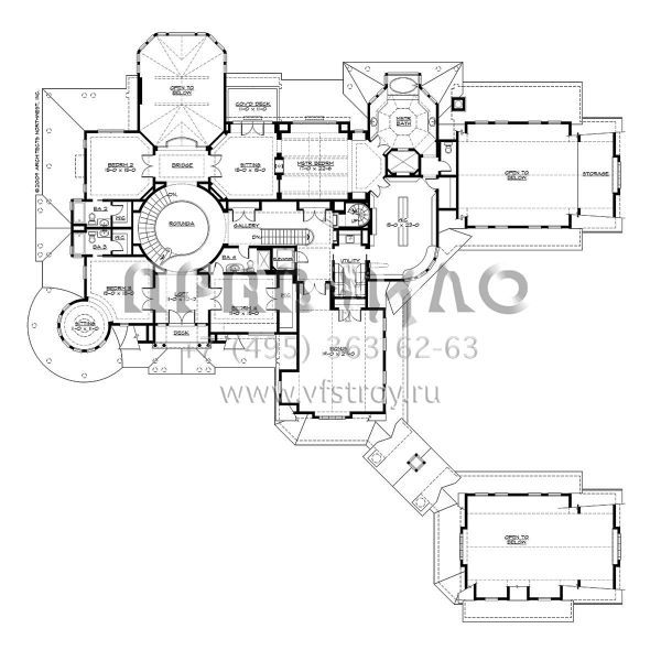 Проект трехэтажного дома с гаражом на три и более машин в современном стиле S5-733 (341-00303)