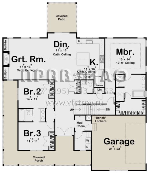 Проект одноэтажного дома с гаражом на две машины в современном стиле S5-193 (963-00428)