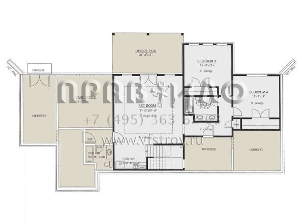 Проект одноэтажного дома с гаражом на две машины в американском стиле S5-320 (286-00116)