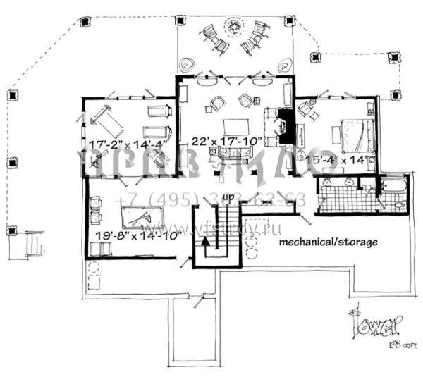Проект двухэтажного дома с гаражом на три и более машин в стиле Шале S5-461 (1907-00019)