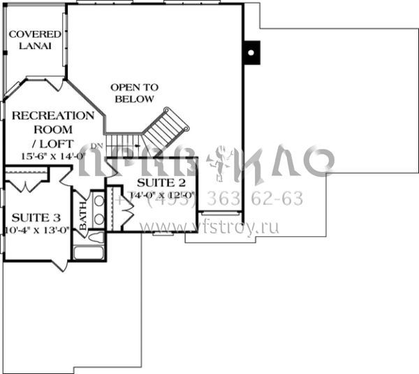 Проект двухэтажного дома с гаражом на две машины в стиле Ранчо S5-256 (3323-00172)