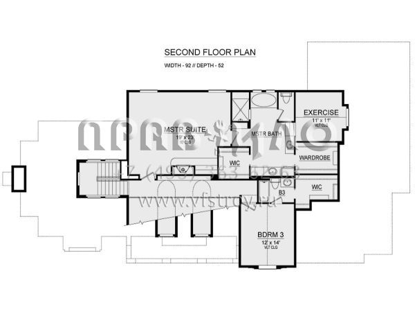 Проект двухэтажного дома с гаражом на три и более машин в прибрежном стиле S5-337 (5445-00350)