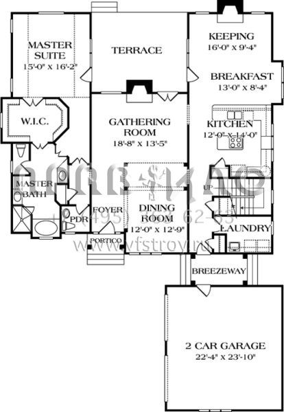 Проект двухэтажного дома с гаражом на две машины в стиле Ранчо S5-256 (3323-00174)