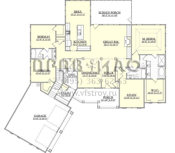 Проект двухэтажного дома с гаражом на две машины в американском стиле S5-278 (6939-00009)