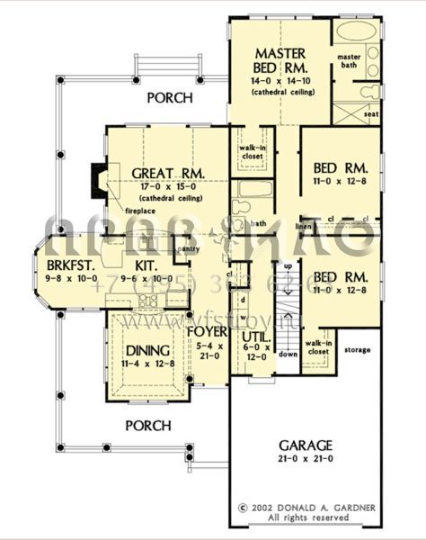 Проект одноэтажного дома с гаражом на две машины в современном стиле S5-158 (2865-00260)