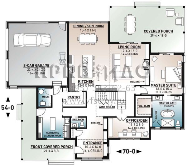 Проект двухэтажного дома с гаражом на две машины в современном стиле S5-295 (034-01207)