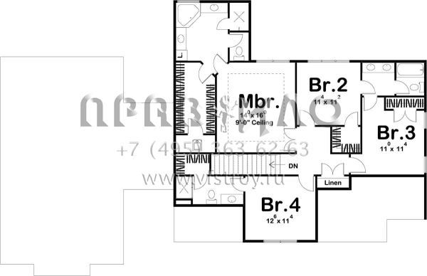 Проект двухэтажного дома с гаражом на три и более машин в современном стиле S5-249 (963-00323)