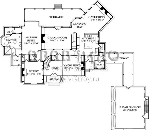 Проект двухэтажного дома с гаражом на три и более машин в современном стиле S5-479 (3323-00508)