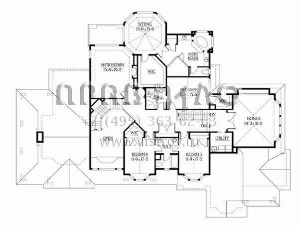Проект двухэтажного дома с гаражом на три и более машин в современном стиле S5-488 (341-00026)