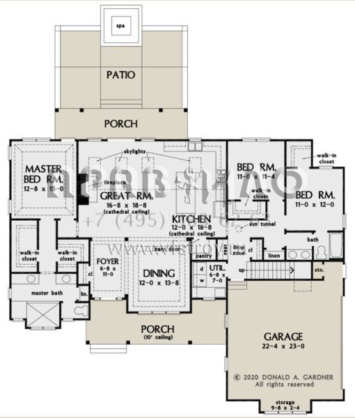 Проект одноэтажного дома с гаражом на две машины в современном стиле S5-185 (2865-00052)