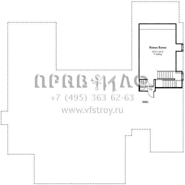 Проект двухэтажного дома с гаражом на две машины в стиле Ранчо S5-371 (7516-00017)