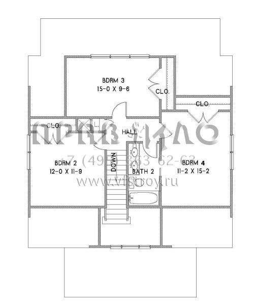 Проект двухэтажного дома без гаража в современном стиле S5-182 (4351-00008)