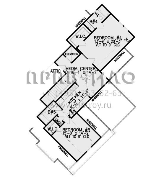 Проект двухэтажного дома с гаражом на три и более машин в американском стиле S5-451 (699-00266)