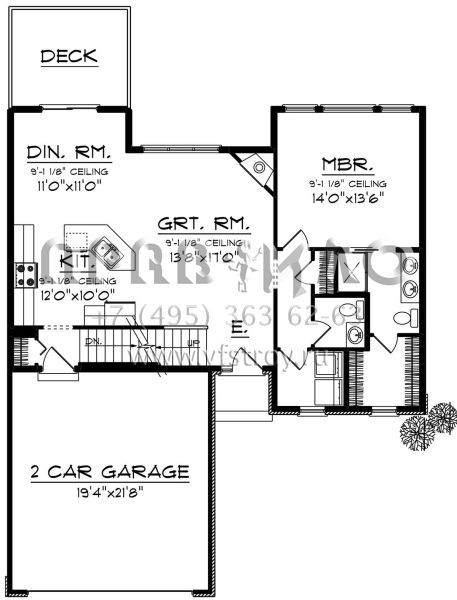 Проект двухэтажного дома с гаражом на две машины в американском стиле S5-150 (1020-00055)