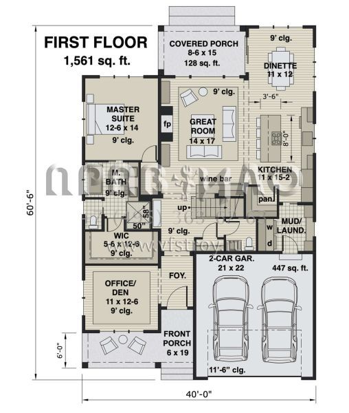 Проект двухэтажного дома с гаражом на две машины в современном стиле S5-228 (098-00336)