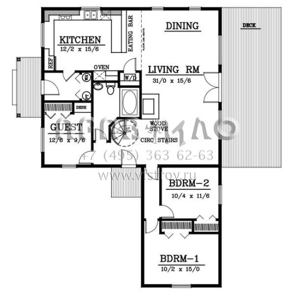 Проект двухэтажного дома без гаража в современном стиле S5-178 (692-00169)