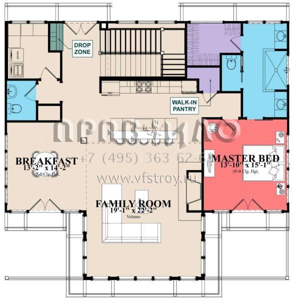 Проект двухэтажного дома без гаража в стиле Ранчо S5-340 (1070-00274)