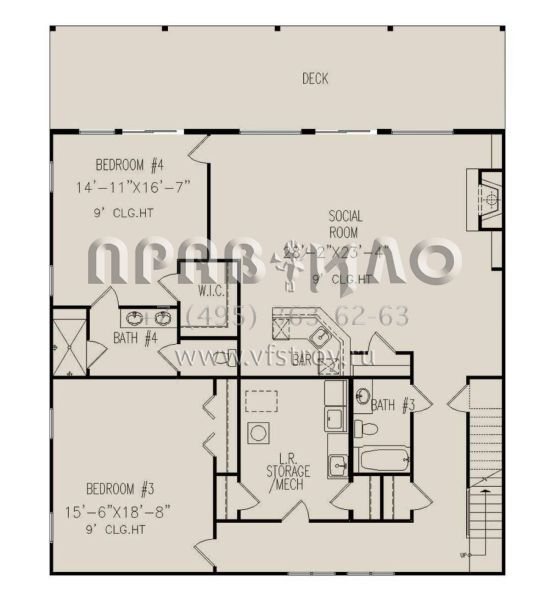 Проект одноэтажного дома без гаража в стиле Ранчо S5-176 (699-00348)