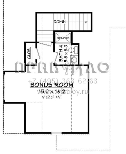 Проект одноэтажного дома с гаражом на две машины в английском стиле S5-305 (041-00132)