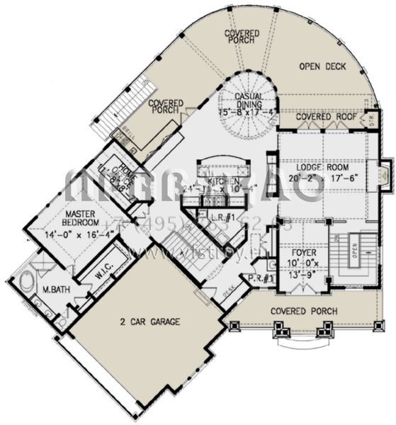 Проект одноэтажного дома с гаражом на две машины в американском стиле S5-364 (699-00174)