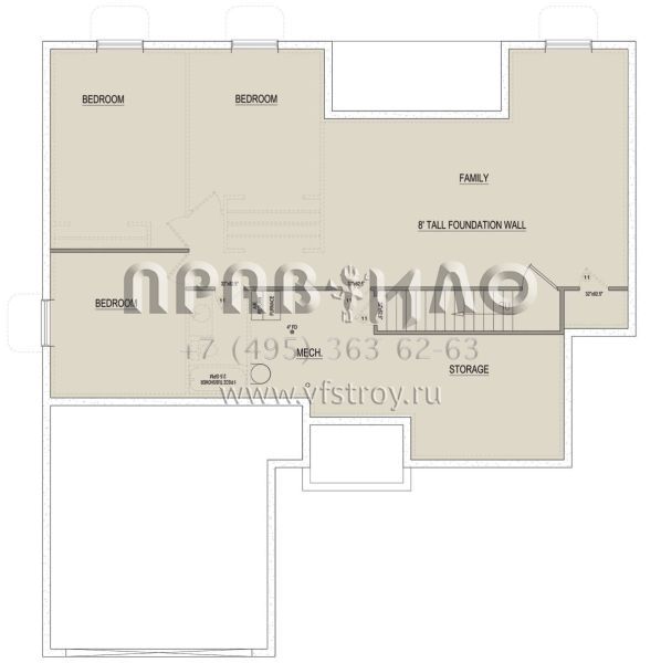 Проект одноэтажного дома с гаражом на две машины в американском стиле S5-146 (8768-00093)