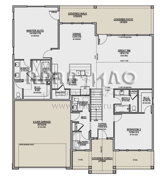 Проект одноэтажного дома с гаражом на две машины в современном стиле S5-161 (7306-00040)