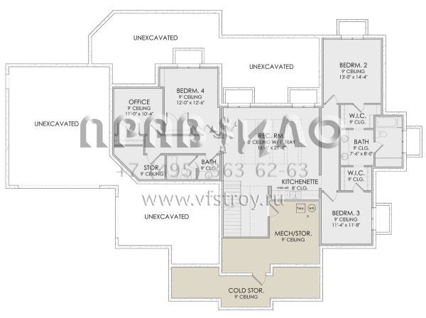 Проект одноэтажного дома с гаражом на три и более машин в английском стиле S5-378 (6422-00032)